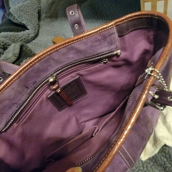 Vintage Purple Suede Coach Purse - Picture 13 of 16